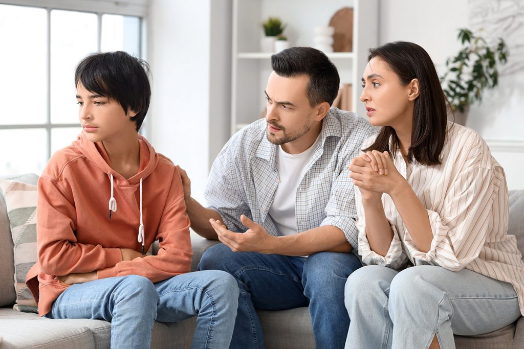 parents try to talk to their son about the types of depression medication